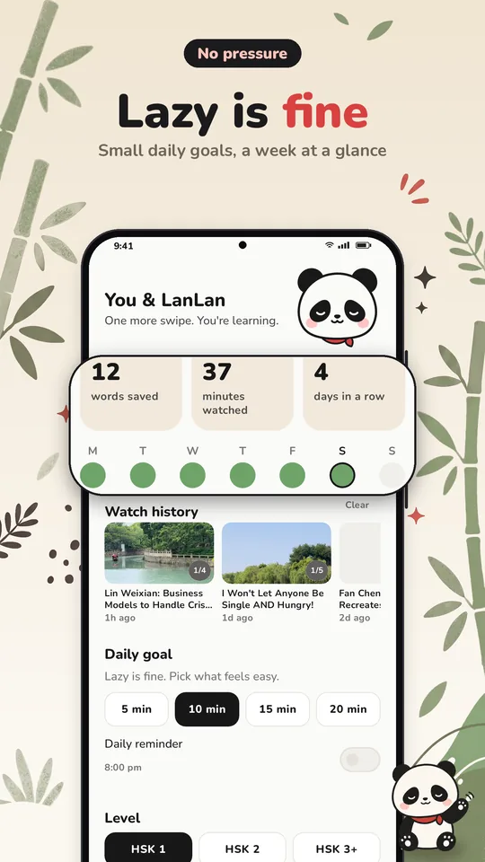 Small daily goals and a week at a glance